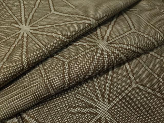 平和屋着物○本場大島紬 9マルキ 泥染め 変わり麻の葉花文 田畑織物