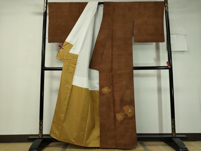 平和屋着物○中国三大刺繍 相良刺繍 訪問着 紬地 総刺繍