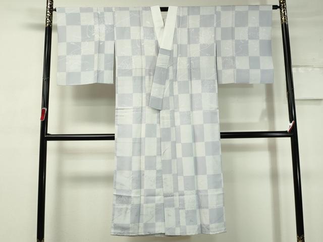 平和屋着物●長襦袢　袷　花鼓地紋　市松鹿の子文様　正絹　逸品　CAAV4737vp