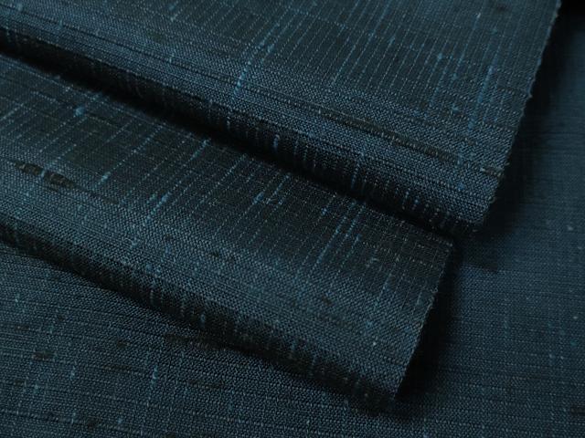 平和屋着物●男性　紬　アンサンブル　留紺色　正絹　逸品　CAAV4776vp