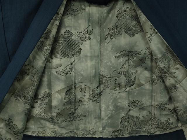 平和屋着物○男性 紬 アンサンブル 雨縞 正絹 逸品 CAAV4780vp 