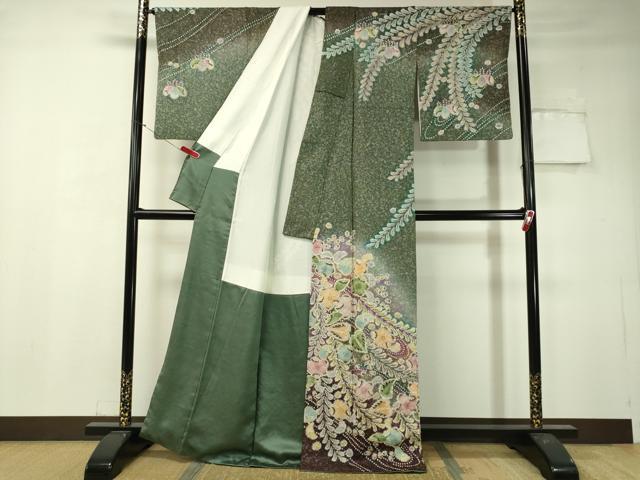 平和屋着物○訪問着 絞り 辻が花 銀通し地 正絹 逸品 CAAV4795vp