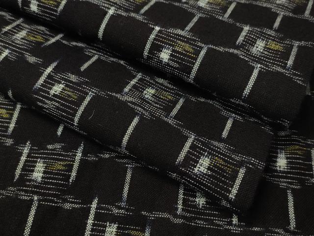 平和屋着物▽久留米絣　単衣　亀甲文様　綿　逸品　CAAV4800vp