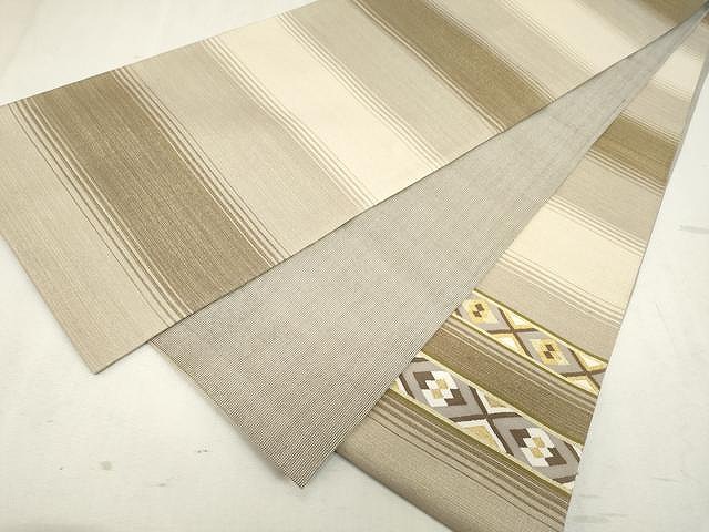 平和屋着物●太鼓柄袋帯　菱吉祥文　金糸　正絹　逸品　CAAV5202yk 平和屋着物○太鼓柄袋帯 菱吉祥文 金糸 正絹 逸品 CAAV5202yk