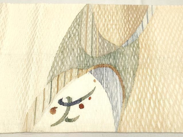 平和屋着物▽スリーシーズン　春夏秋　太鼓柄袋帯　櫛織り　立波吉祥文　正絹　逸品　CAAV5226yk_6