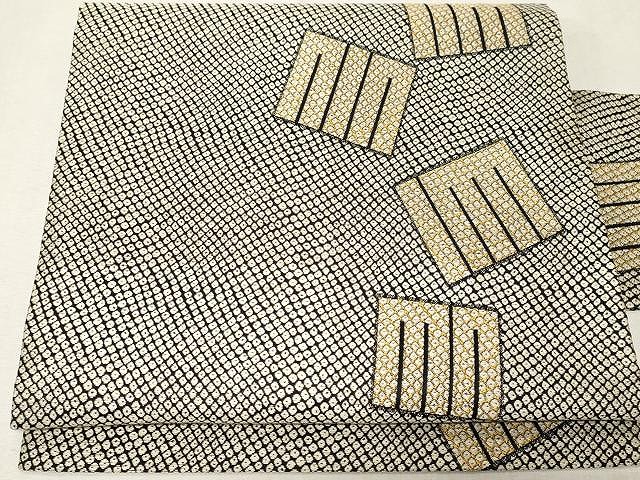 平和屋着物●九寸名古屋帯　源氏香　黒地　正絹　逸品　CAAV5228yk