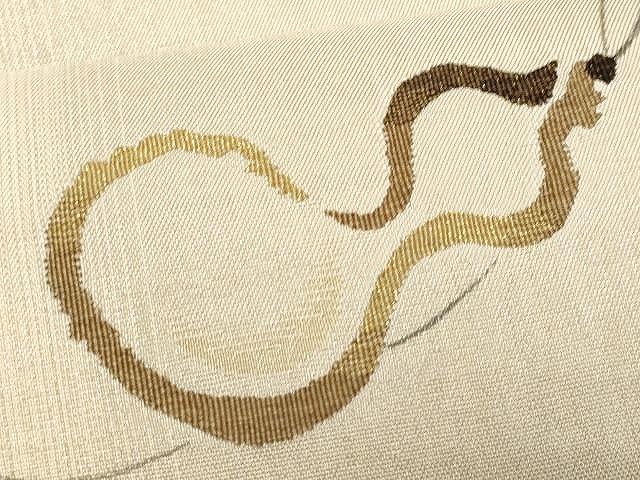 平和屋着物○九寸名古屋帯 柿渋染 草花丸文 金糸 正絹 逸品 DAAU5510ps