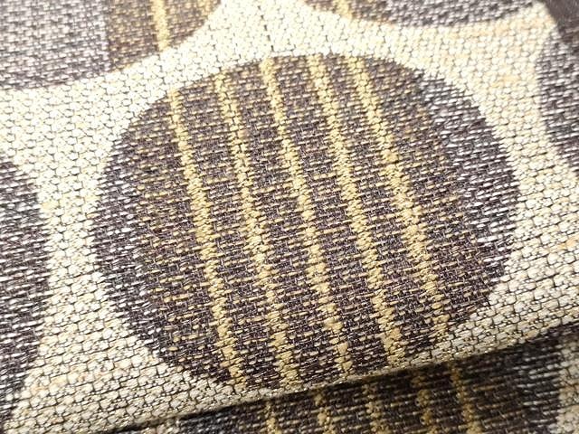 平和屋着物○太鼓柄袋帯 紬地 丸文 金糸 正絹 逸品 CAAV5251ykの通販は