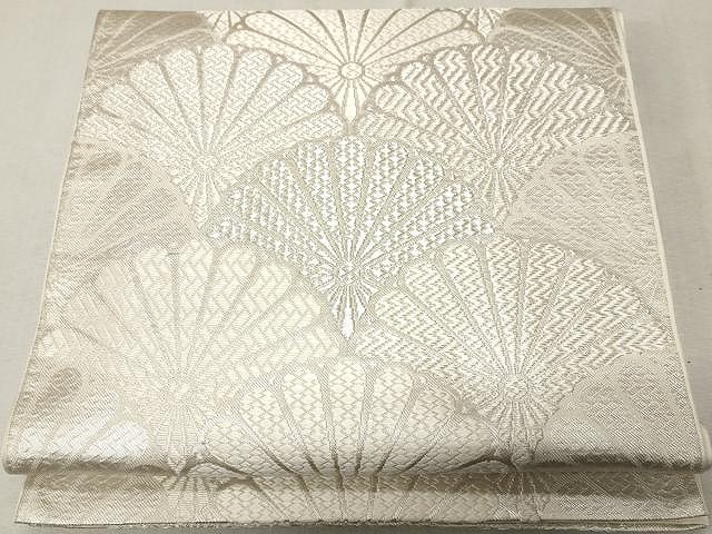 平和屋着物●西陣　川島織物　六通柄　本袋帯　唐織　青海波　銀糸　正絹　逸品　CAAV5252yk