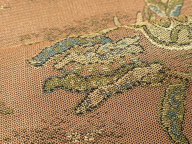 平和屋着物○六通柄袋帯 更紗花唐草文 金糸 正絹 逸品 CAAV5254yk