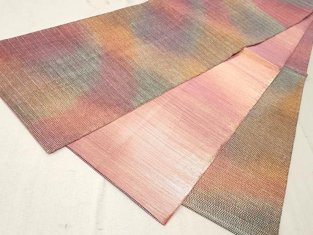 平和屋着物●全通柄袋帯　霞文　正絹　逸品　CAAV5256yk