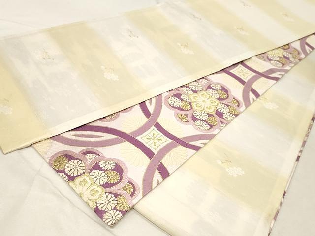 平和屋着物●両面　六通柄袋帯　唐織　花丸文　金糸　正絹　逸品　CAAV5480yk 平和屋着物○両面 六通柄袋帯 唐織 花丸文 金糸 正絹 逸品 CAAV5480yk