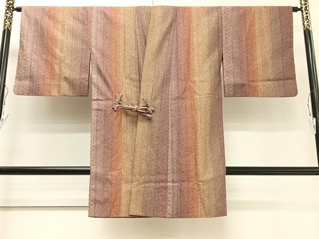 平和屋着物＃道中着　組織　霞文　ロング丈　正絹　逸品　CAAV5604id