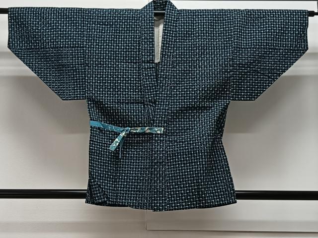 平和屋着物▽久留米絣　単衣　綿　吉祥文　正絹　逸品　CAAV5716id