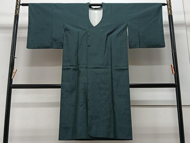 平和屋着物▽道行コート　単衣　流水文　ロング丈　正絹　逸品　CAAV5724id