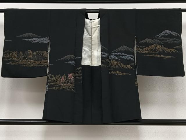 平和屋着物∴夏物 浴衣 有松鳴海絞り 幾何学文様 黒地 綿 逸品 CAAW1140ng