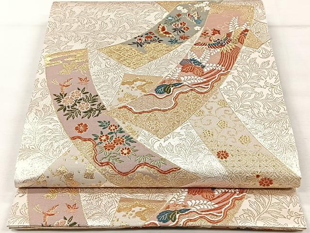 唐織 逸品 金糸 平和屋着物◎六通柄袋帯 正絹 花美人着物□六通柄袋帯