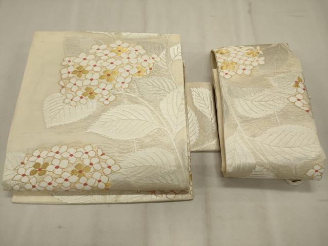 平和屋着物＊夏物　つけ帯　紫陽花　金糸　正絹　逸品　CAAV6399oy