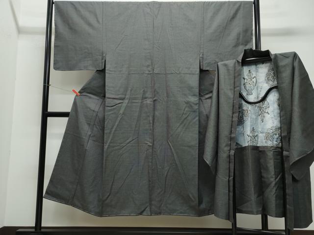 平和屋着物●男性　紬　アンサンブル　100亀甲　正絹　逸品　未使用　CAAV6427vf