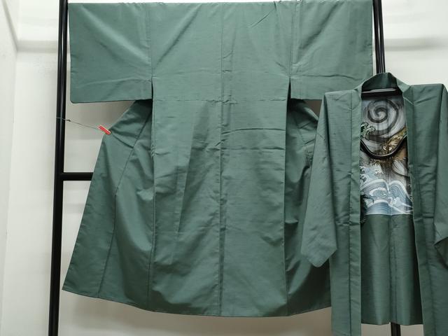 平和屋着物●男性　紬　アンサンブル　仙斎茶色　やまと誂製　正絹　逸品　CAAV6429vf