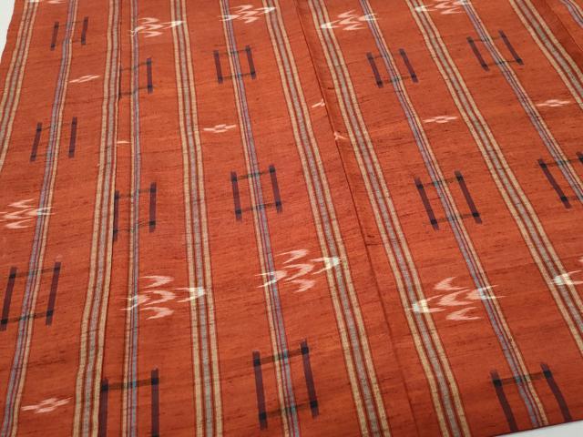 平和屋着物○上質な紬 絣文様 正絹 逸品 CAAV6454vf