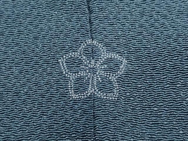 平和屋着物○北大路魯山人 色無地 鉄御納戸色 鬼しぼ縮緬 正絹 逸品