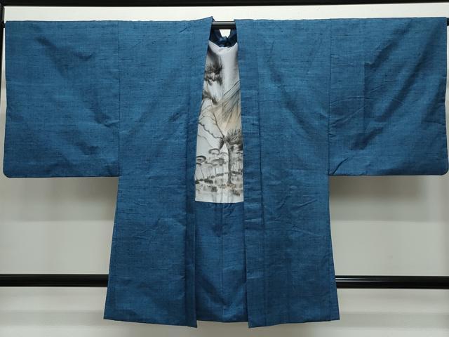 平和屋着物●男性　紬　アンサンブル　霞文　正絹　逸品　CAAV6476vf 平和屋着物○男性 紬 アンサンブル 霞文 正絹 逸品 CAAV6476vf