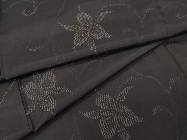 平和屋着物●本場大島紬　花唐草文　さが美扱い　正絹　逸品　CAAV6490vf