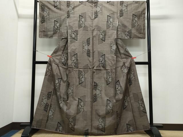 平和屋着物○本場大島紬 9マルキ 吉祥花文 正絹 逸品 未使用 CAAV6503vf