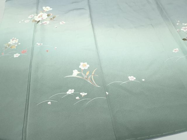 平和屋着物○池坊保子 訪問着 友禅 草花文 正絹 逸品 CAAV6507vf 平和