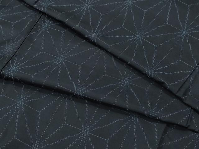 平和屋着物●本場大島紬　麻の葉文　正絹　逸品　未使用　CAAV6513vf