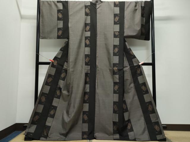 平和屋着物○本場大島紬 訪問着 9マルキ 流線文 正絹 逸品 CAAS8489vf