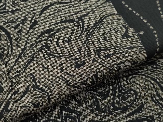 平和屋着物○訪問着 本場染大島紬 立涌墨流し青海波文 正絹