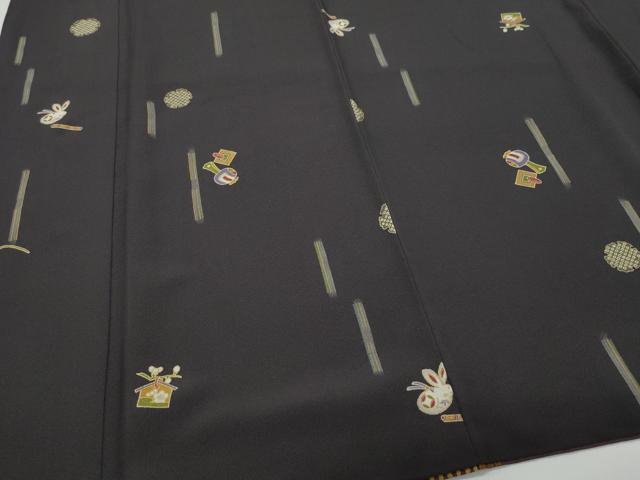 平和屋着物○上質な小紋 兎 玩具文 金彩 正絹 逸品 CAAV6558vf