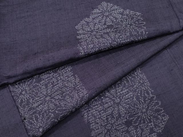 平和屋着物●結城紬　100亀甲　飛び亀甲柄　亀甲花文　正絹　逸品　CAAV6571vf