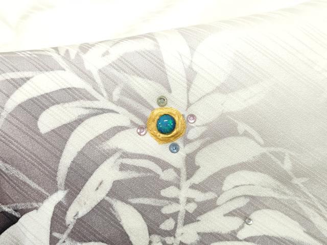 平和屋着物○訪問着 天然石 ラインストーン 草花文 正絹 逸品 CAAV6580vf