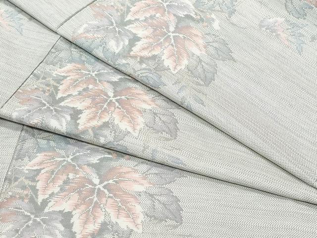 平和屋着物●本場大島紬　白大島　9マルキ　枝葉文　総絣　正絹　逸品　CAAV6593vf