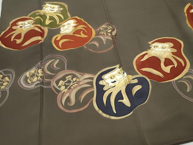 平和屋着物●豪華色留袖　作家物　駒刺繍　だるま　金彩　正絹　逸品　CAAV6619vf 平和屋着物○豪華色留袖 作家物 駒刺繍 だるま 金彩 正絹 逸品 CAAV6619vf