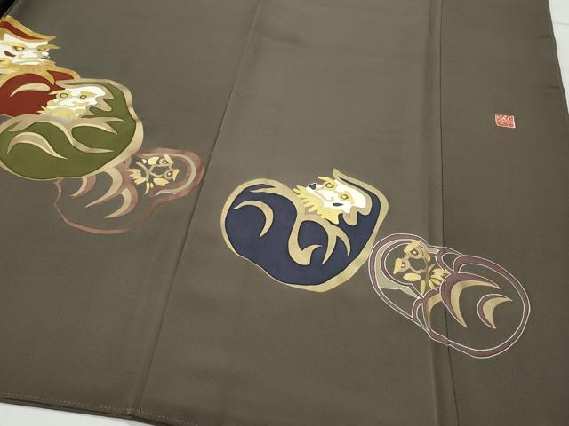 平和屋着物○豪華色留袖 作家物 駒刺繍 だるま 金彩 正絹 逸品 CAAV6619vf