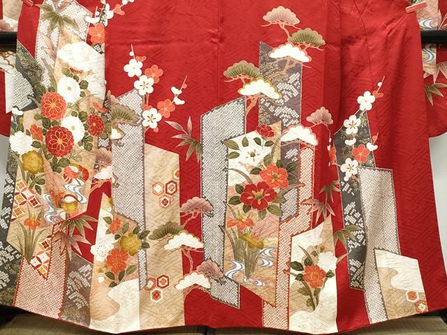 平和屋着物○豪華振袖 鴛鴦草花文 金彩 ますいわ屋扱い 正絹 逸品