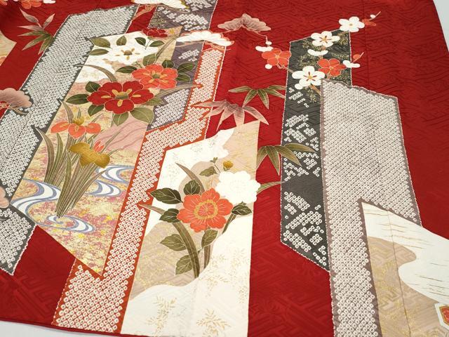 平和屋着物○豪華振袖 鴛鴦草花文 金彩 ますいわ屋扱い 正絹 逸品