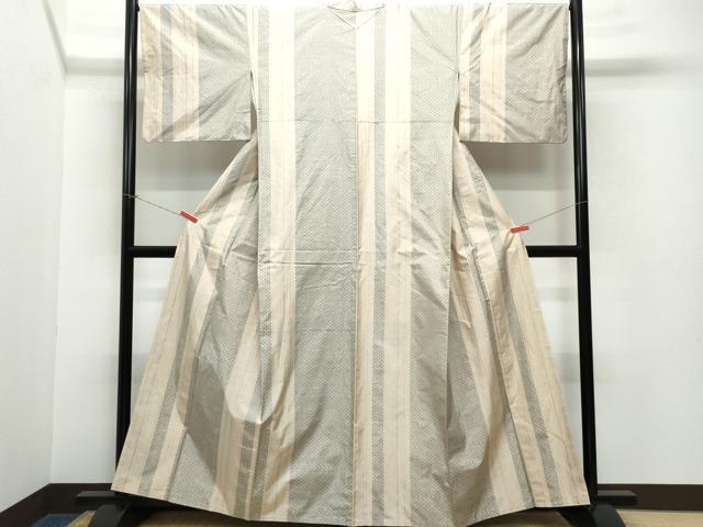 平和屋着物▽東郷織物謹製　本場大島紬　単衣　絣文　黒地　正絹　逸品　DAAV5040az 平和屋着物▽東郷織物謹製 本場大島紬 単衣 絣文 黒地 正絹 逸品