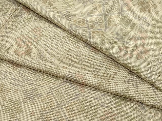 平和屋着物●本場大島紬　7マルキ　吉祥花文　正絹　逸品　CAAV6667vf