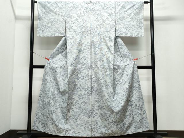 平和屋着物●本場大島紬　白大島　カタス7マルキ　舞蝶文　正絹　逸品　AABB6345zg 平和屋着物○本場大島紬 白大島 カタス7マルキ 舞蝶文 正絹 逸品