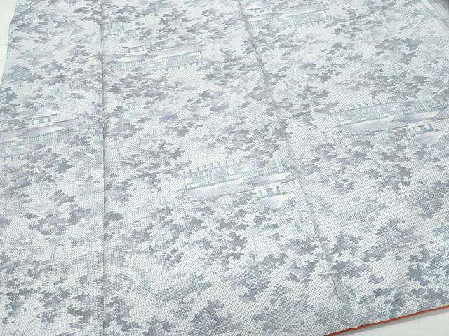 正絹　名門藤絹織物　都喜ヱ門　本場大島紬7マルキ　万葉の彩　着尺　反物（６１９） 平和屋着物○都喜ヱ門 本場大島紬 7マルキ 風景草木文 総