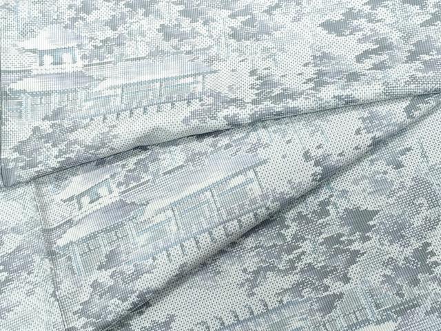 正絹　名門藤絹織物　都喜ヱ門　本場大島紬7マルキ　万葉の彩　着尺　反物（６１９） 平和屋着物○都喜ヱ門 本場大島紬 7マルキ 風景草木文 総