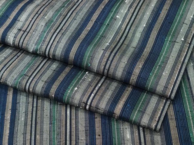 平和屋着物●上質な紬　縞　正絹　逸品　未使用　CAAV6715vf