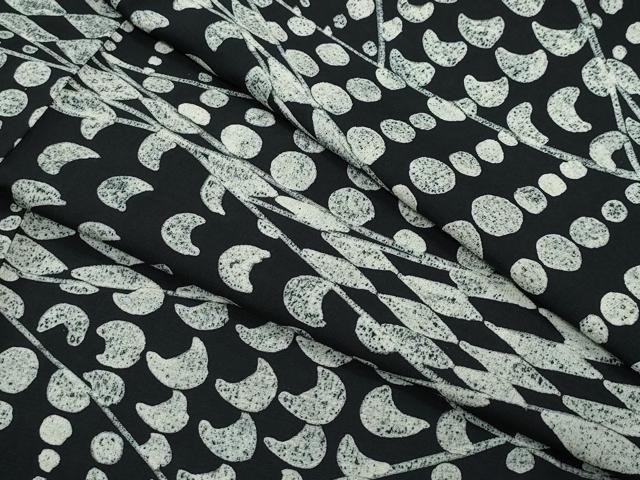 平和屋着物●上質な小紋　ろうけつ染め　切嵌吉祥文　黒地　正絹　逸品　CAAV6726vf