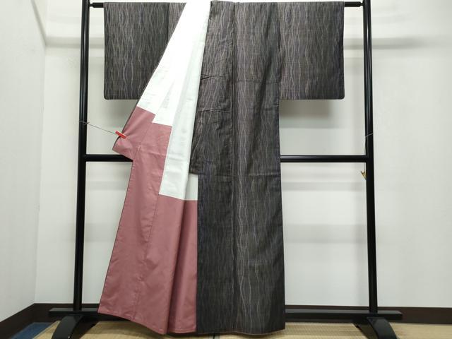 平和屋着物●本場大島紬　9マルキ　変わり縞　正絹　逸品　CABB4034yc 平和屋着物○本場大島紬 9マルキ 変わり縞 ますいわ屋扱い 正絹 逸品