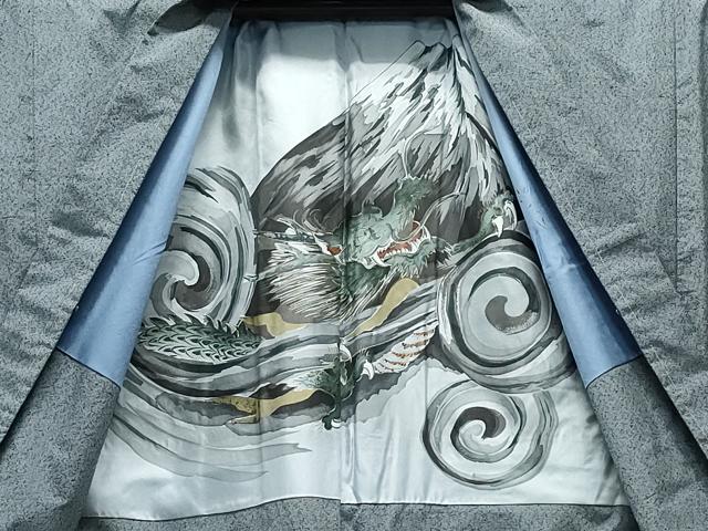 平和屋着物●男性　本場大島紬　薩摩結城　アンサンブル　灰色　キングサイズ　正絹　逸品　CAAV6757vf 平和屋着物○男性 本場大島紬 薩摩結城 アンサンブル 灰色 キング